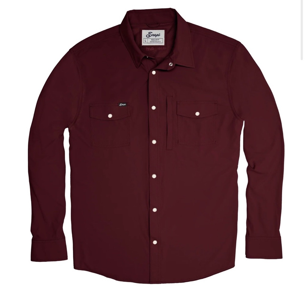 Snap Men's Traveler Maroon Shirt